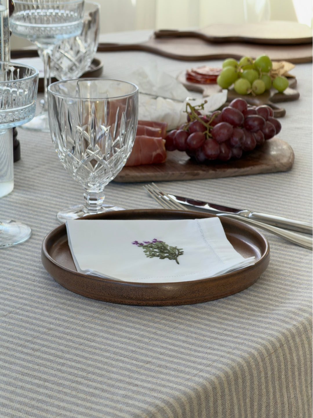 Stripe Tablecloth – Stone Blue