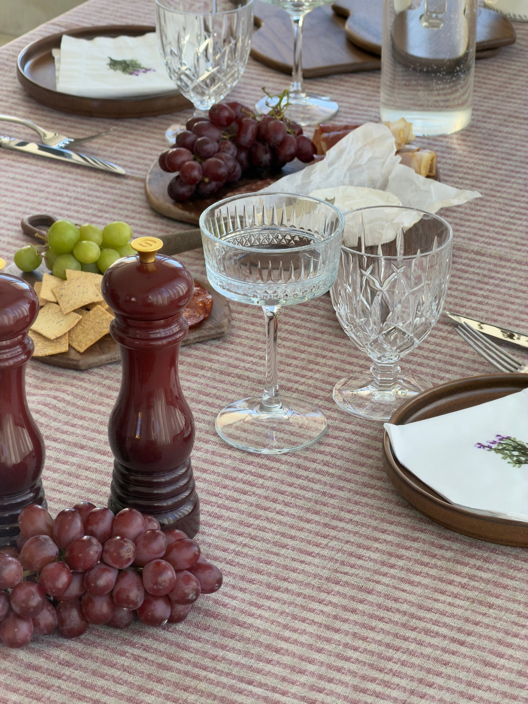 Stripe Tablecloth – Burgundy