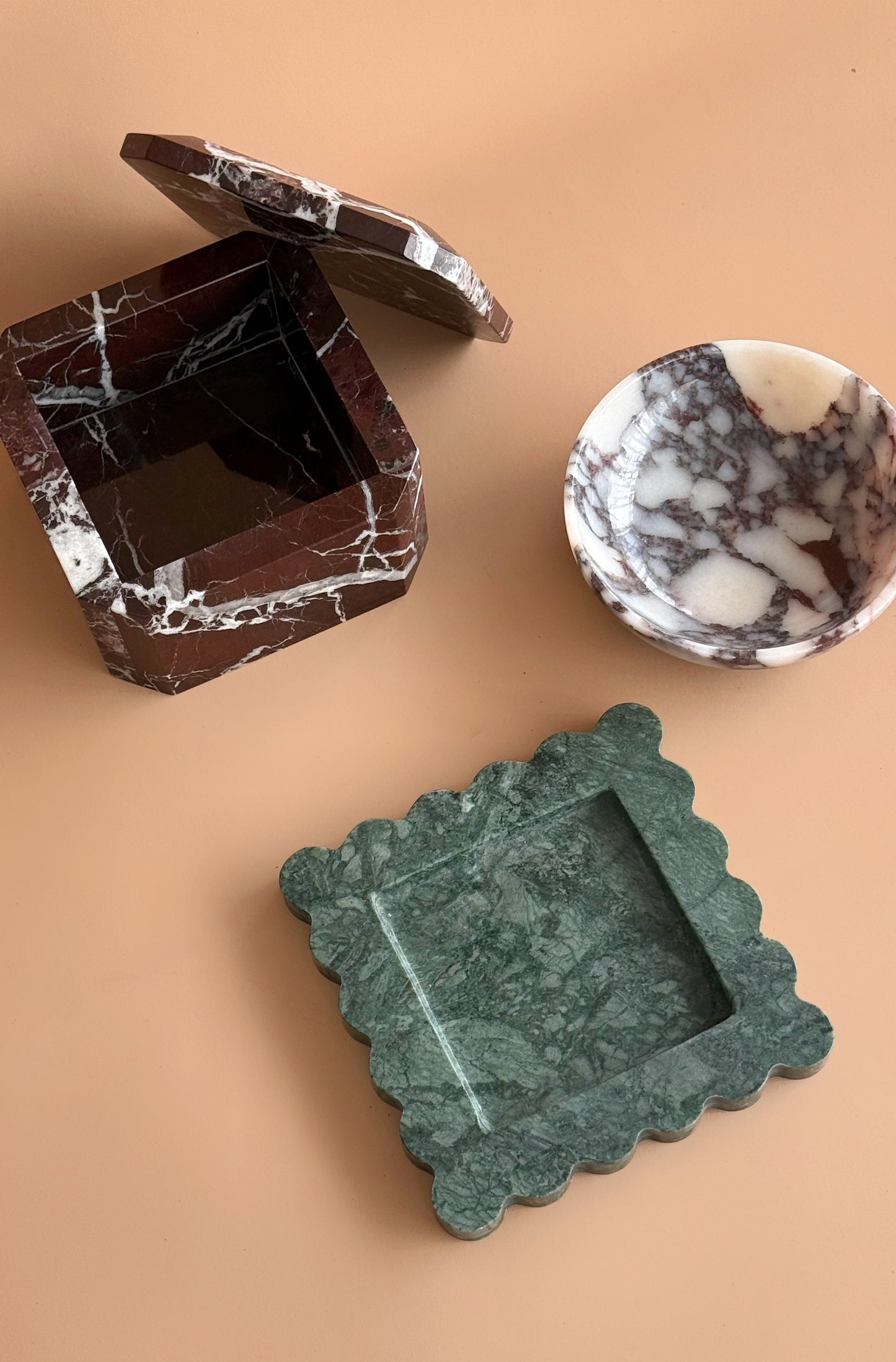 Forest Green Marble Tray