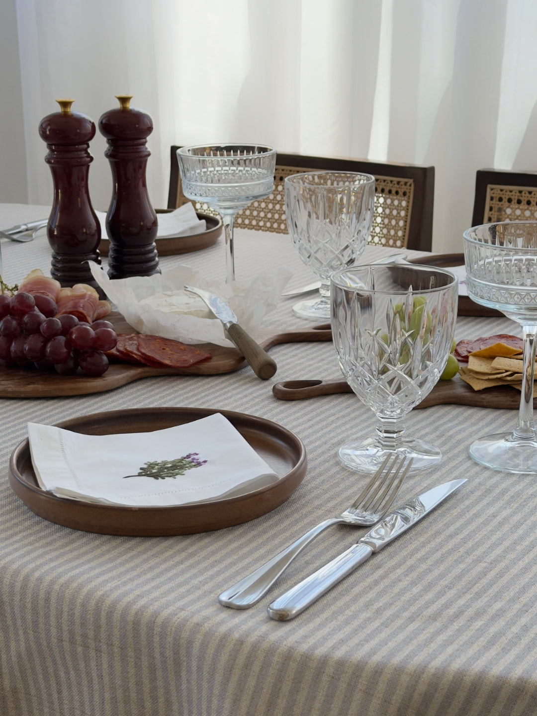 Stripe Tablecloth – Stone Blue