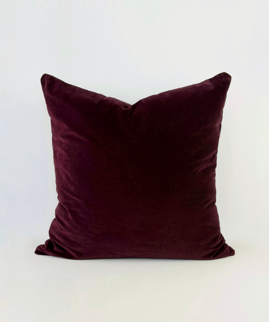 Velvet Cushion Cover in Burgundy