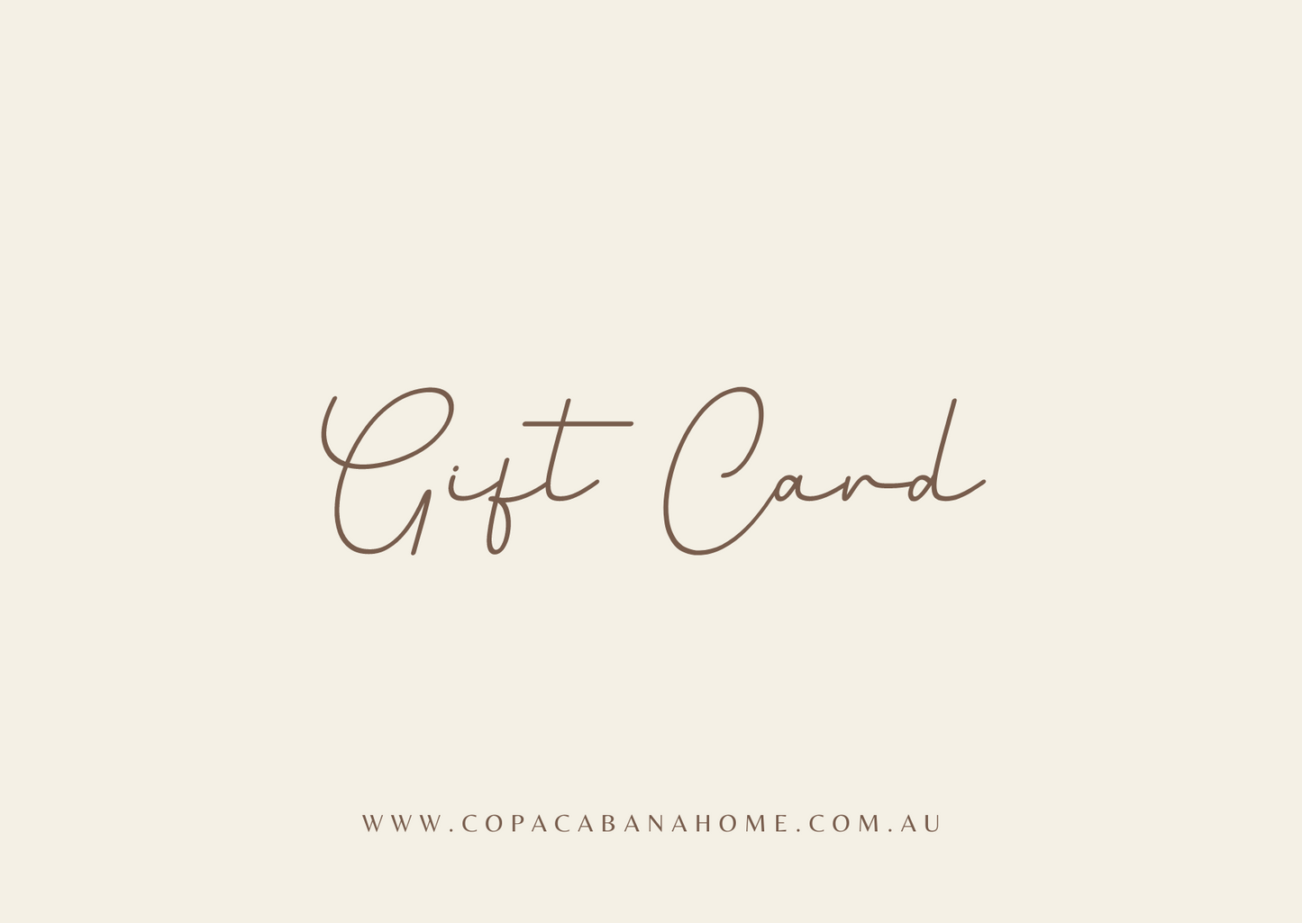 Copacabana Home Gift Card