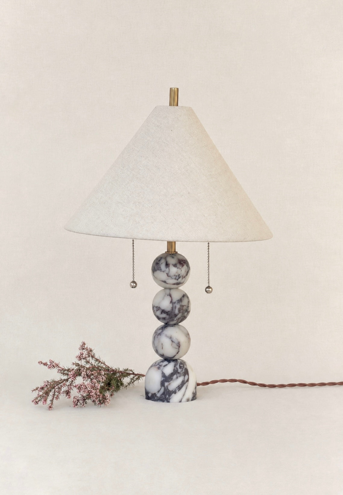 Bruno Table Lamp in Calacatta Viola