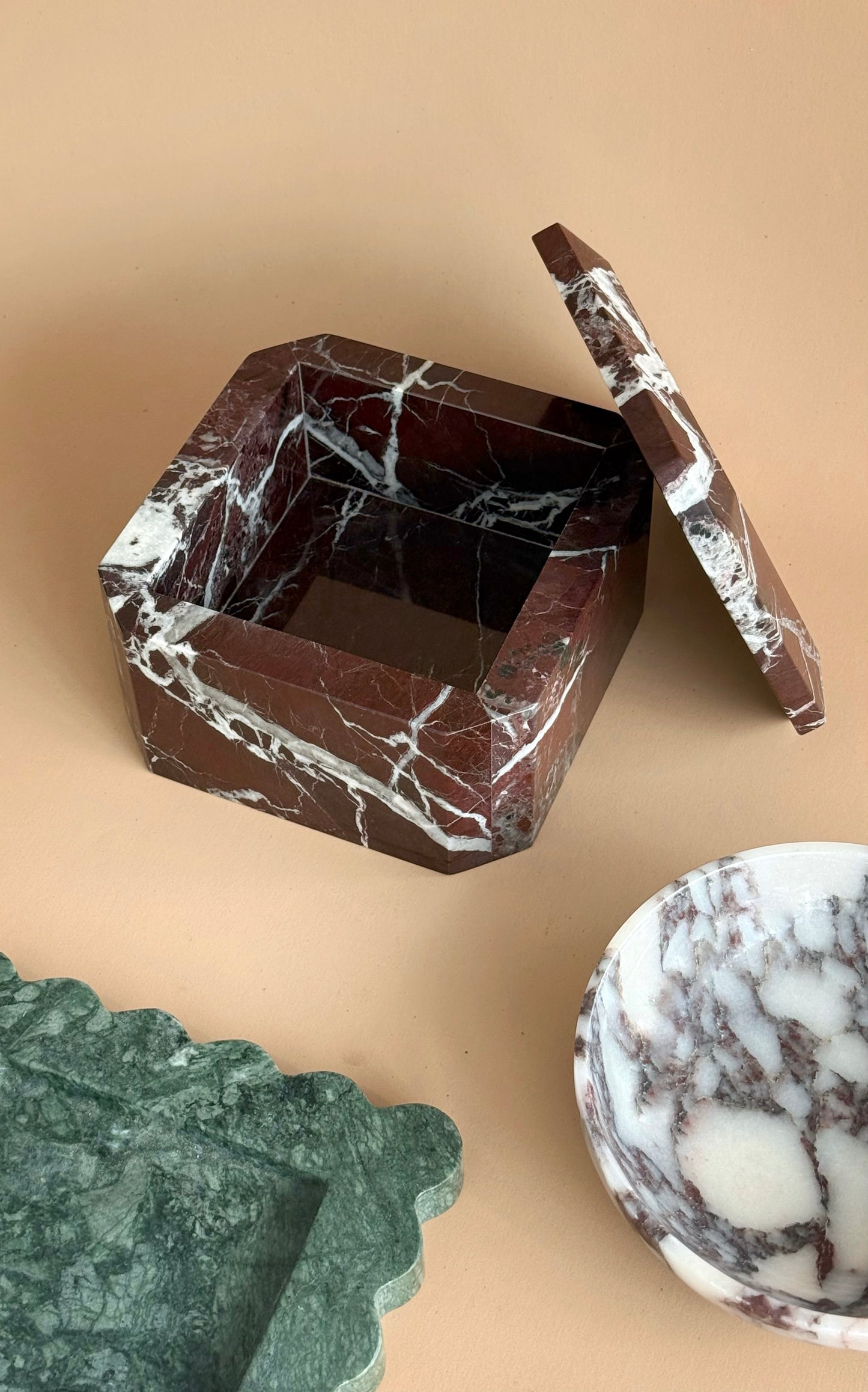 Rosso Levanto Marble Box