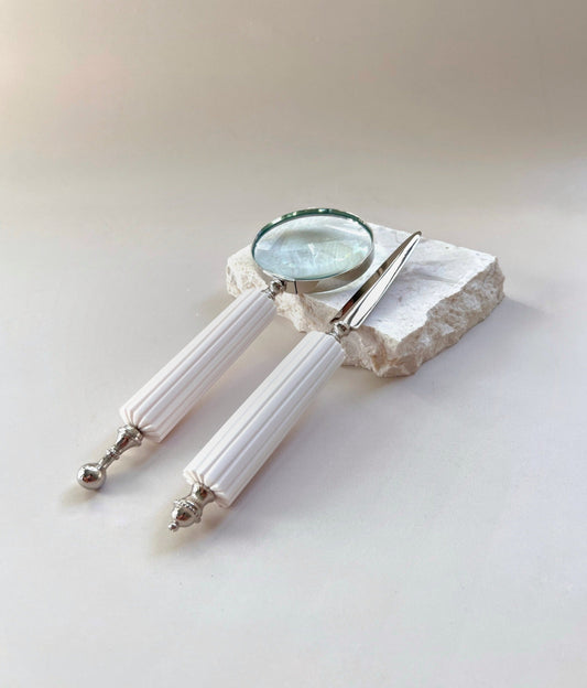 Magnifying Glass and Letter Opener Set - White