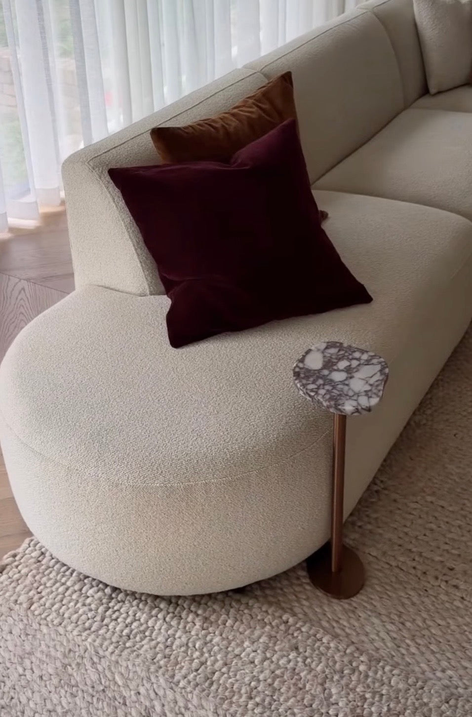 Bruno Side Table in Calacatta Viola Marble