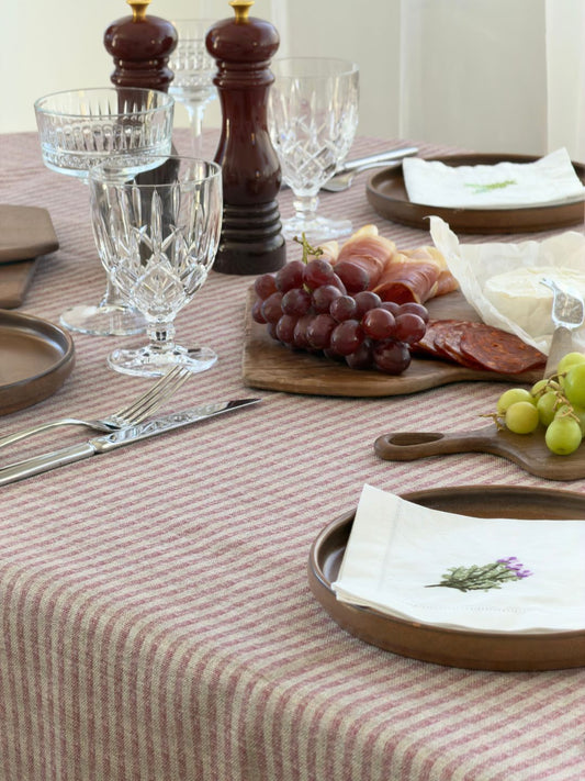 Stripe Tablecloth – Burgundy