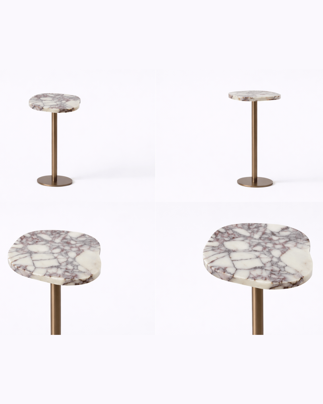 Bruno Side Table in Calacatta Viola Marble
