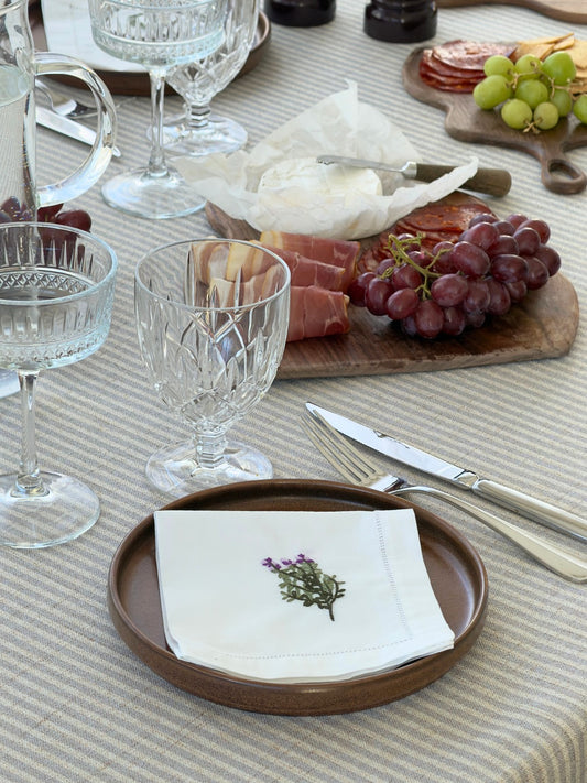 Stripe Tablecloth – Stone Blue