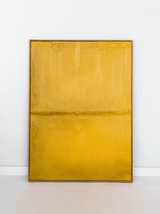 Textured Wall Art in Yellow Ochre