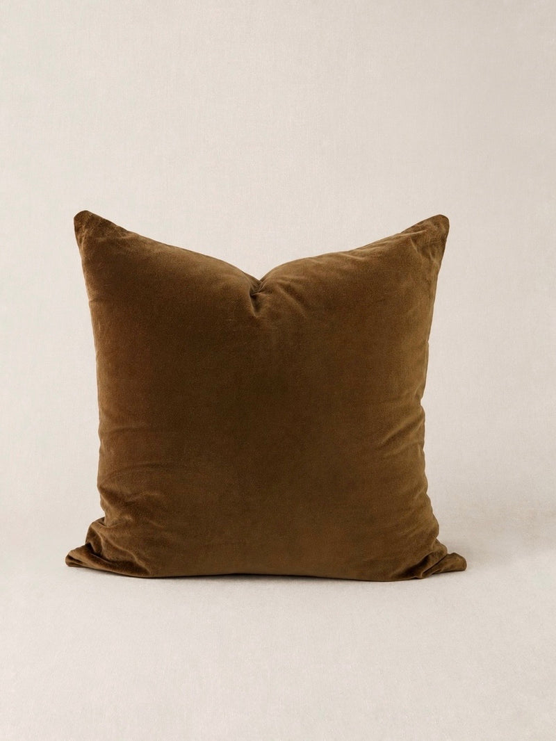 Velvet Cushion Cover in Ochre