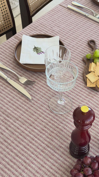 Stripe Tablecloth – Burgundy