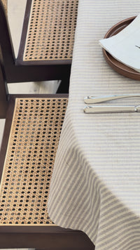 Stripe Tablecloth – Stone Blue
